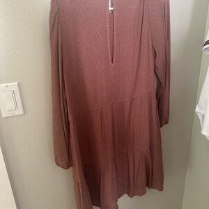 Abercrombie & Fitch Pink Long Sleeve Plunge Sundress